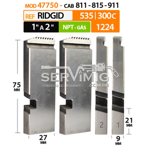 Cossinete para Ridgid 535 / 1224 - Mod 47750 - 811 - NPT 1 a 2
