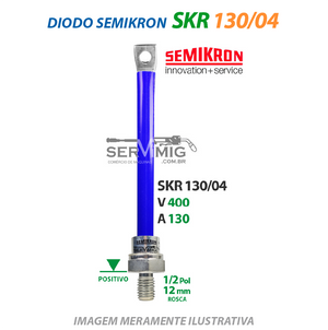 Diodo Semikron - SKR 130/04 - Rosca Positivo - Azul