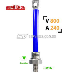 Diodo Semikron - SKR 240/08 - Rosca Positivo - Azul