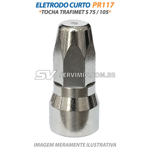 Eletrodo Curto Plasma - PR117 - Tocha Trafimet S75 / S105