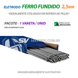 Eletrodo Ferro Fundido - 2,5mm - 3/32 - Limável - 1 unidade