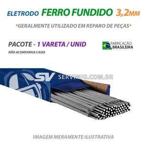 Eletrodo Ferro Fundido - 3,2mm - 1/8 - Limável - 1 unidade