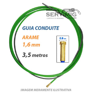 Guia Conduite Mig 1,6mm - 3,5m - para tocha mig