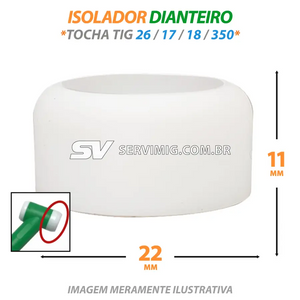 Isolador de Gas Dianteiro Tig - Tochas 26 -17 -18 -350