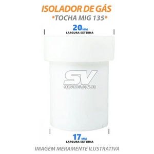 Isolador de Gas 17x24mm - Tocha Mig 135