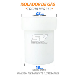 Isolador de Gas 18x23mm - Tocha Mig 350