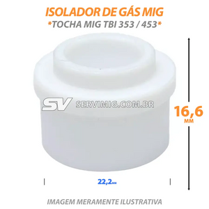Isolador de Gas - Tocha Mig TBI 353 - 453