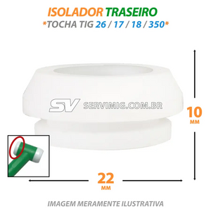 Isolador de Gas Traseiro Tig - Tochas 26 -17 -18 -350