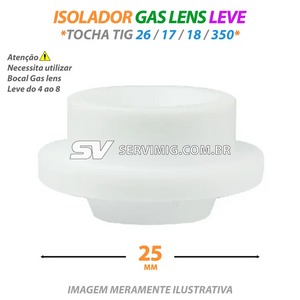 Isolador Gas lens Leve Medio -54N01 para Bocal Lens do 4 ao 8