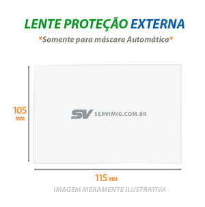 Lente Proteção Externa - 115 x 105 mm -  p/ Mascara Solda Automatica