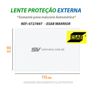 Lente Proteção Externa - 115 x 93 mm -  p/ Mascara ESAB 0727893