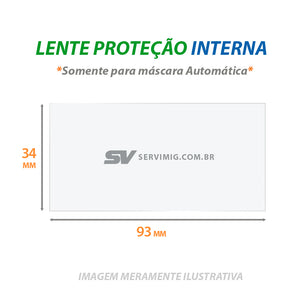 Lente Proteção Interna - 93 x 34 mm -  p/ Mascara Solda Automatica
