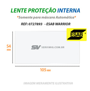 Lente Proteção Interna - 105 x 54 mm -  p/ Mascara ESAB 0727893