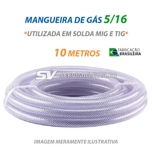 Mangueira 5/16 para Mig e Tig - 10 Metros