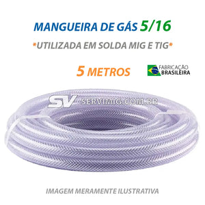 Mangueira 5/16 para Mig e Tig - 5 Metros