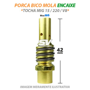 Porta Bico Mola para Bocal Encaixe - Tocha Mig 15-220-V8
