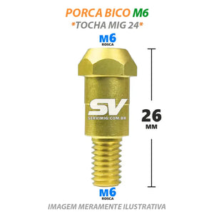 Porta Bico Mig M6 x 26mm - Tocha Mig 24
