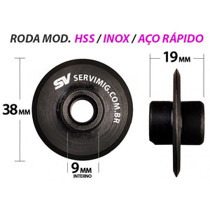 Roda Cortadora HSS - Aço Rápido - Inox p/ Rosqueadeira