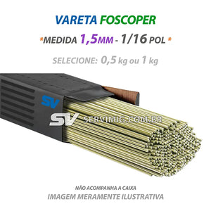 Vareta de Foscoper - 1,5mm - 1/16 pol