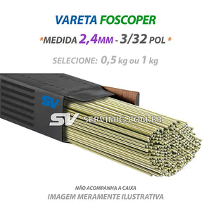 Vareta de Foscoper - 2,4mm - 3/32 pol