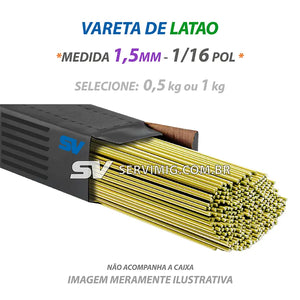 Vareta de Latao - 1,5mm - 1/16 pol