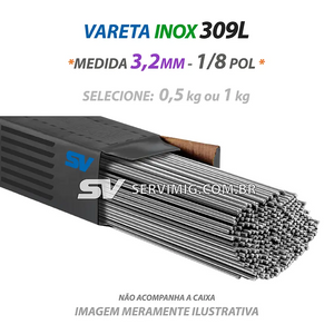 Vareta Tig Inox 309L - 3,2mm - 1/8 pol