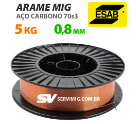 Arame de Solda Mig 0,8mm - Aço Carbono - 5kg - Esab