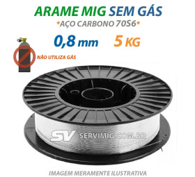 Arame de Solda Mig 0,8mm -Não usa Gás - 5kg 