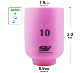 Bocal Ceramico Tig n 10 para tochas 9 -12 -21