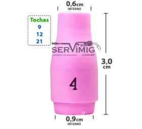 Bocal Ceramico Tig n 4 para tochas 9 -12 -21
