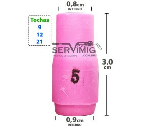 Bocal Ceramico Tig n 5 para tochas 9 -12 -21