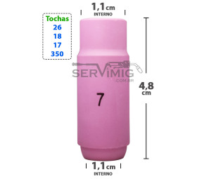 Bocal Ceramico Tig nº 7 para tochas 26 -17 -18 -350