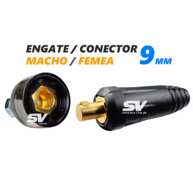 Conector / Engate Macho e Femea 9 mm
