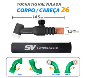 Corpo / Cabeça Flexivel - Tocha Tig 26 Valvulada