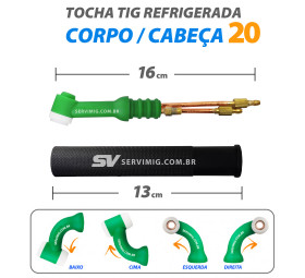 Corpo / Cabeça Flexivel Tocha Tig Refrigerada 20