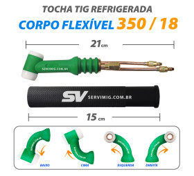 Corpo / Cabeça Flexivel Tocha Tig Refrigerada 350 - 18