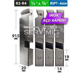 Cossinete Inox - Aço Rapido -  BSPT  1/2 a 3/4  - Agua