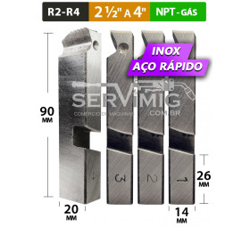 Cossinete Inox - Aço Rapido -  NPT 2 1/2 a 4 pol - Gas