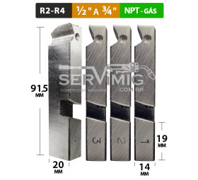 Cossinete para Rosqueadeira NPT  1/2''  a 3/4'' (pol) - Gás