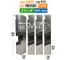 Cossinete para Ridgid 1224 - Mod 36624 - 914 - BSPT 2 1/2 a 4 