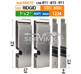 Cossinete para Ridgid 535 / 1224 - Mod 66670 - 811 - BSPT 1 a 2 