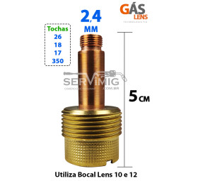 Difusor de Gás Lens Grande - 2,4mm - para bocal 10-12