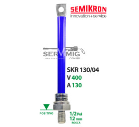 Diodo - Semikron - SKR 130/08 - Rosca Positivo - Azul