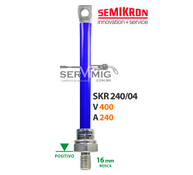 Diodo - Semikron - SKR 240/04 - Rosca Positivo - Azul