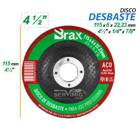 Disco Desbaste - 4 1/2'' - 115 x 6 x 22,23mm