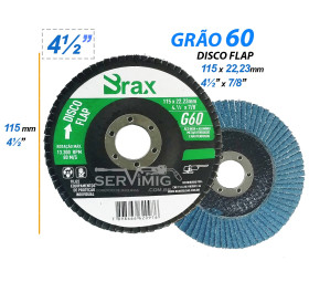 Disco Flap Grão 60 - 4 1/2'' - 115mm
