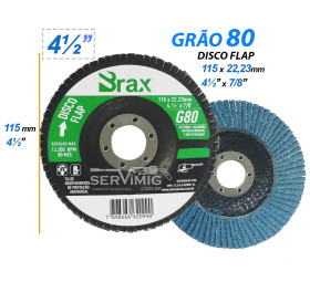 Disco Flap Grão 80 - 4 1/2'' - 115mm