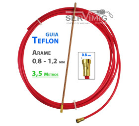 Guia Conduite Teflon Mig 0,8 a 1,2mm - 3,5m - para Aluminio