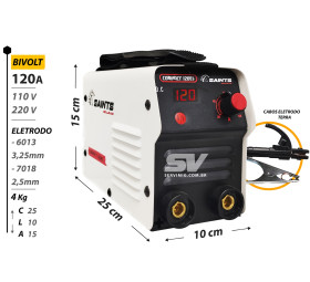 Inversora Eletrodo Saints 120A Compact - Bivolt + Cabos