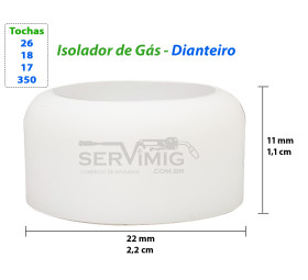 Isolador de Gas Dianteiro para tocha tig